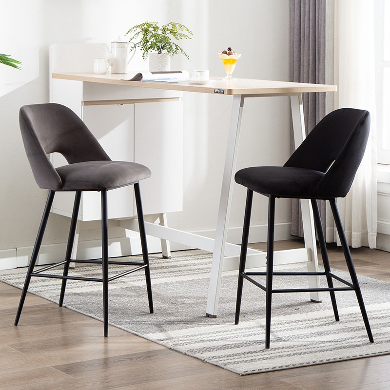 2026 New Home Beauty Luxury  Bar Furniture Kitchen Modern Metal Iron Green Velvet Bar Stool Chair كرسي Bar  Барный Стул Barstool