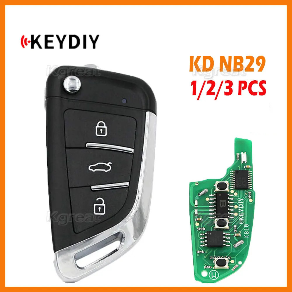 1/2/3 個 KEYDIY KD NB29 多機能ユニバーサルリモートキー 3 ボタン KD900 URG200 KD-X2 KD NB 車リモートキーチップ付き