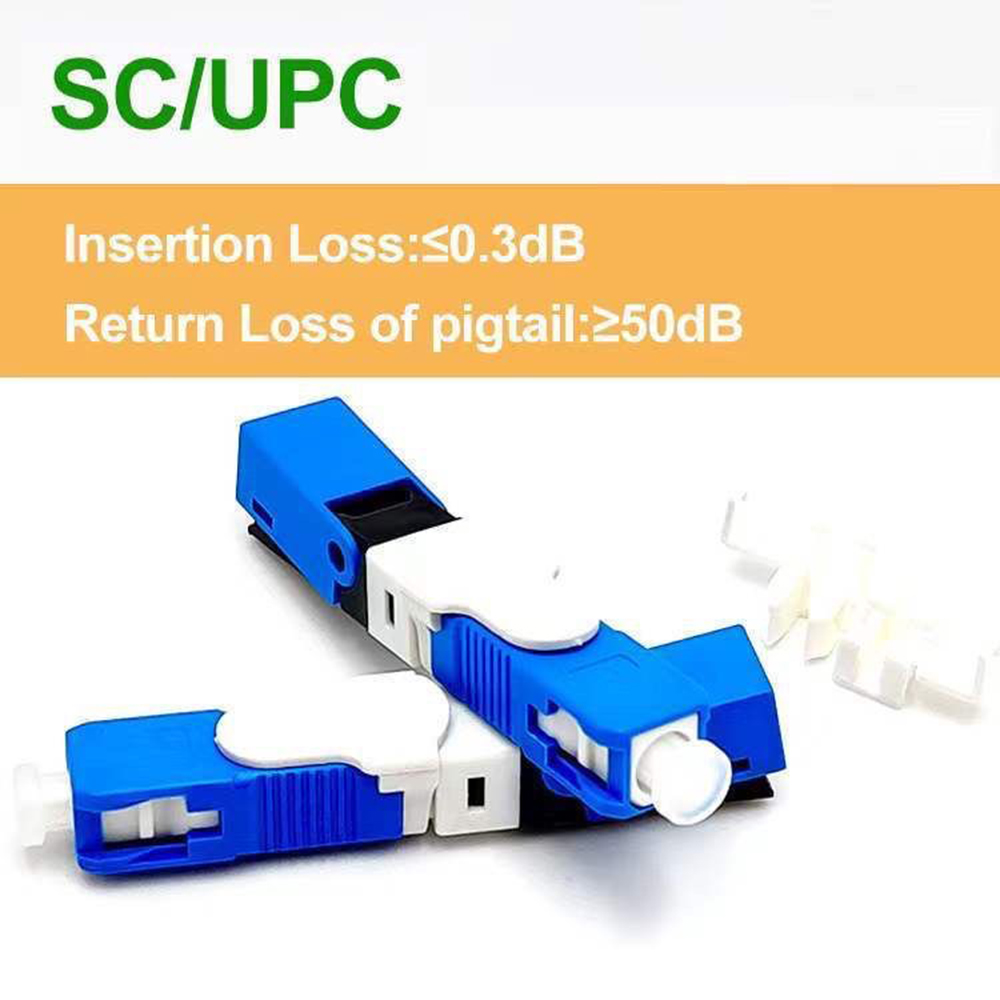 50 ピース/箱 ESC250 SC/UPC SC/APC 光ファイバ高速コネクタ FTTH テレコム標準 IL≤0.3dB 用、コールドクイックコネクトフィールドインストール
