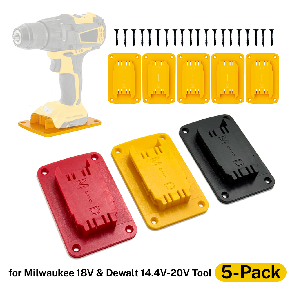 5 個ツールホルダードックウォールマウント収納ラック Dewalt 14.4 V/18 V/20 V ミルウォーキー 18 V 固定装置ドリルツールホルダー