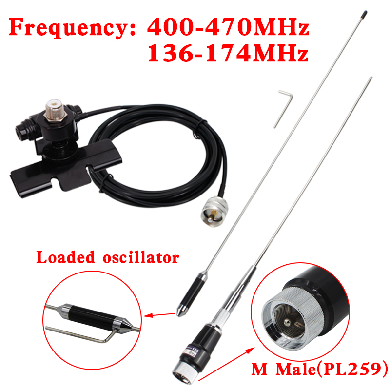 GT-ZBJG VHF UHF 100 ワット高利得アンテナデュアルバンド PL259 Baojie BJ-218 QYT KT-8900 TYT TH-8600 などのカーモバイルラジオ用
