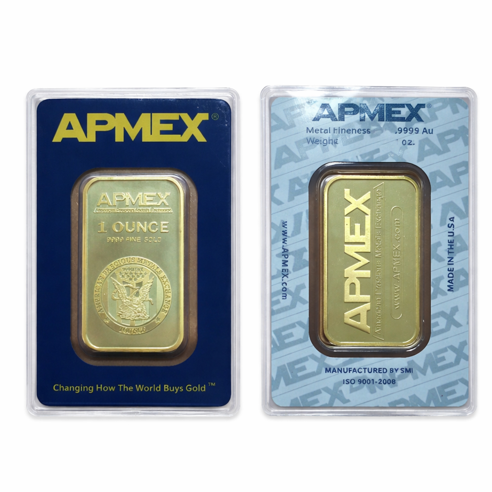 APMEX ゴールドバー 1 オンス ゴールド地金 24K ゴールドメッキ Apmex 地金 非磁性真鍮バー ビジネス ギフト グッズ