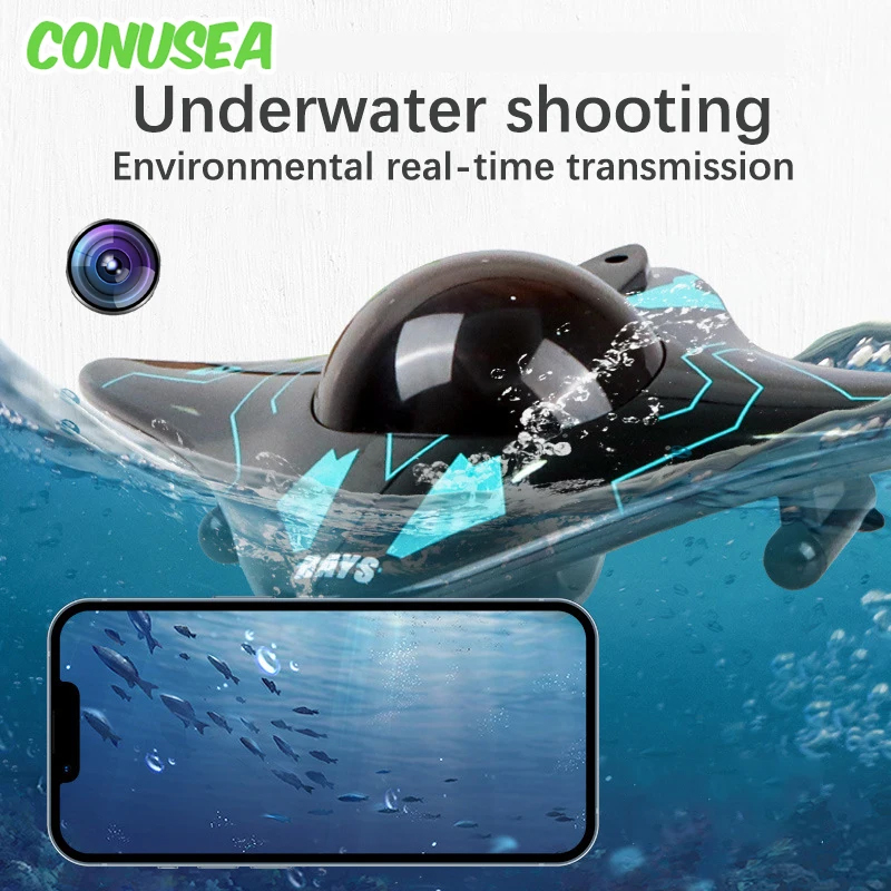 6Ch Rc ボート潜水艦カメラ付き水中リモコン Wifi Fpv リモコンボート無線制御おもちゃ子供のギフトのため