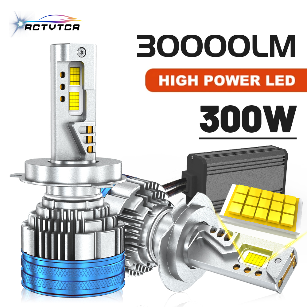 ACTVTCA 300 ワット LED ヘッドライト 6000K 30000LM H4 ハイロービームランプコンボビーム H1 H7 H11 9005 9006 車ターボ電球 12V 24V LED ライト