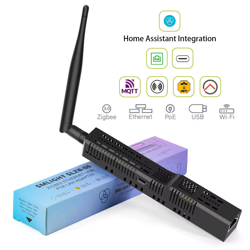 SMLIGHT SLZB-06/M/P7 Zigbee 3.0 to Ethernet、USB、PoE 付き WiFi ゲートウェイ コーディネーター、Zigbee2MQTT、ホーム アシスタント、ZHA と連携