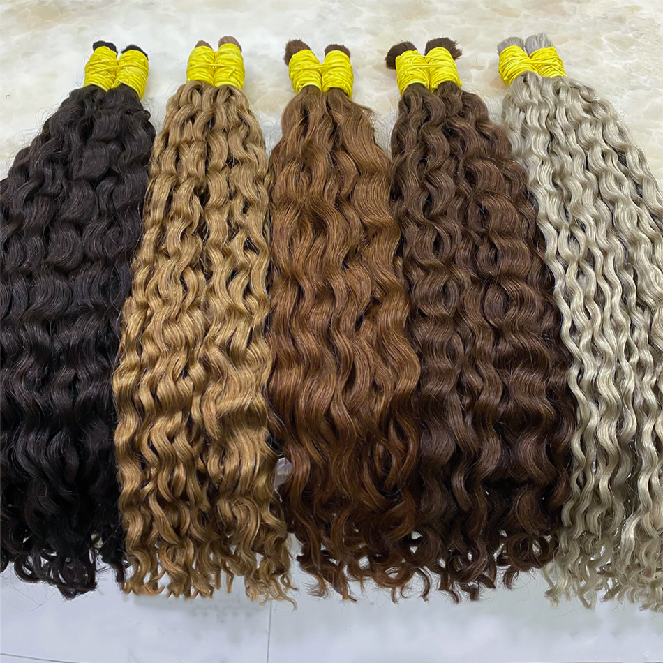ディープウェーブボヘミアン三つ編みヘアエクステンション