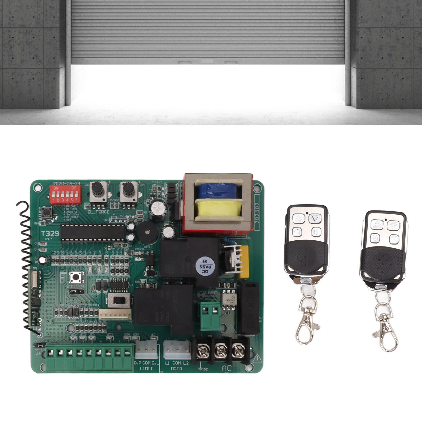 220V スライディングゲートモーター制御基板 LED 表示電動ドアモーター回路基板リモコン付き
