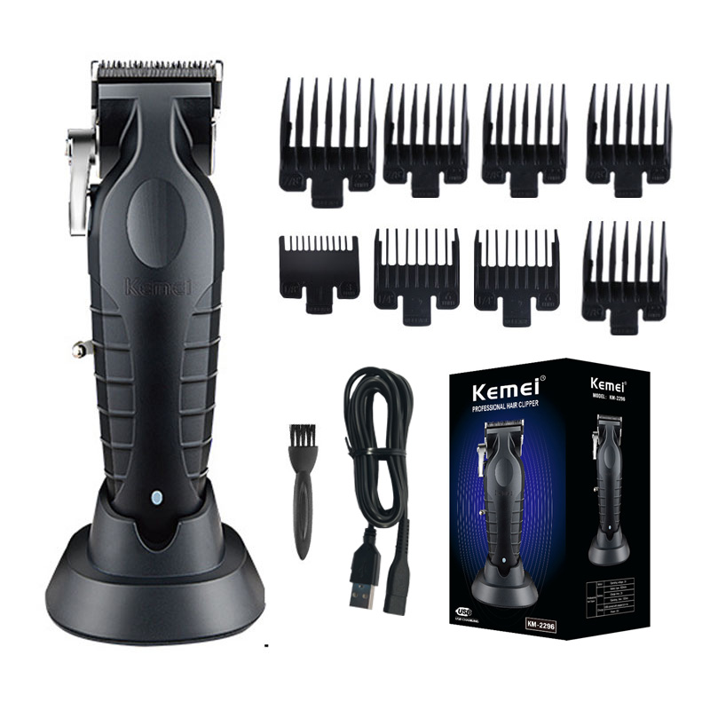 KM2296 Kemei オリジナルプロフェッショナル充電式ヘアトリマー調整可能なバリカン USB 彫刻理容室