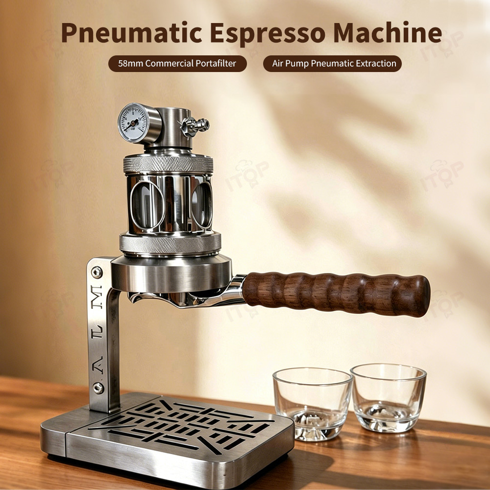 ITOP CMGSP1 Pneumatic Espresso Machine 58mm Portafilter Portable All-in-One Kit Coffee Maker No Preheating PC Insulated Chamber