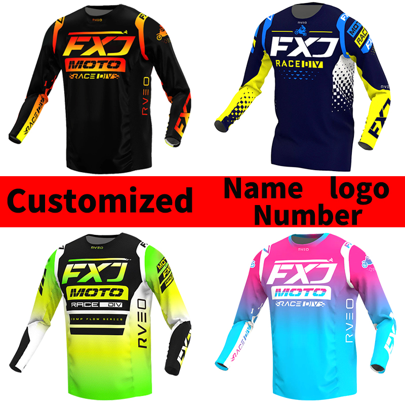 FXJ モトクロスジャージオフロード mx ジャージダートバイクユースレーシングエンデューロ MTB オートバイカスタマイズされた名前番号ロゴ