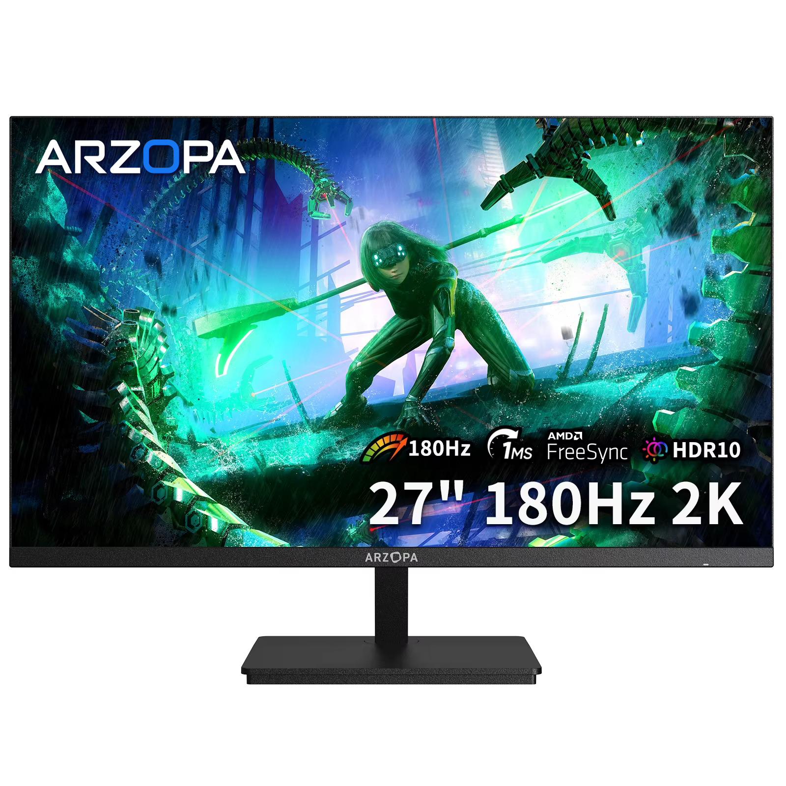 新しい ARZOPA 27 インチモニター 180hz ゲームモニター PC 用 QHD 2K モニター、2560*1440、高速 IPS、Type-C 付き、Samsung DeX モード、FreeSync