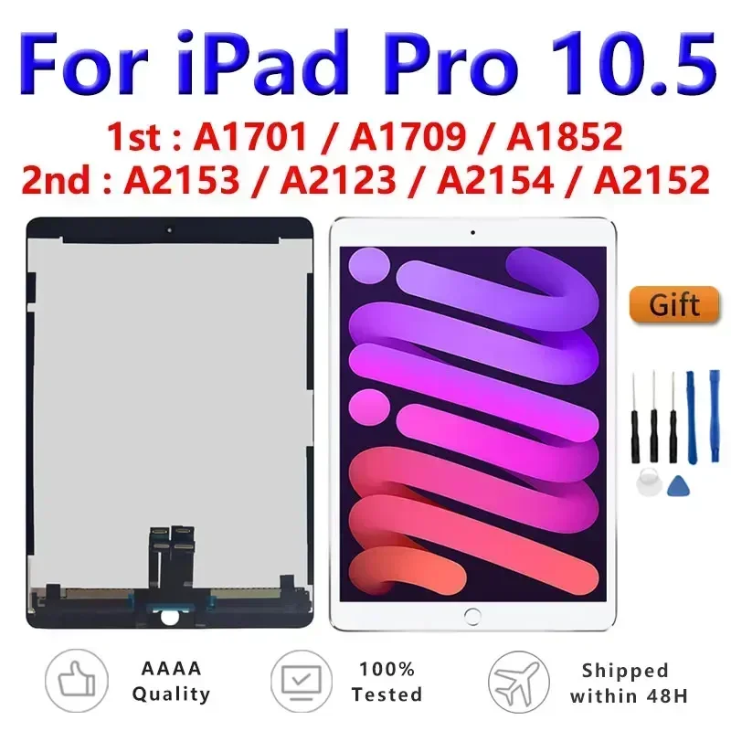 Apple iPad Pro 10.5インチ 第1世代 第2世代 2017年 A1701 A1709 A1852 iPad Air 2019年 A2153 A2123 A2154用純正液晶ディスプレイタッチスクリーンアセンブリ