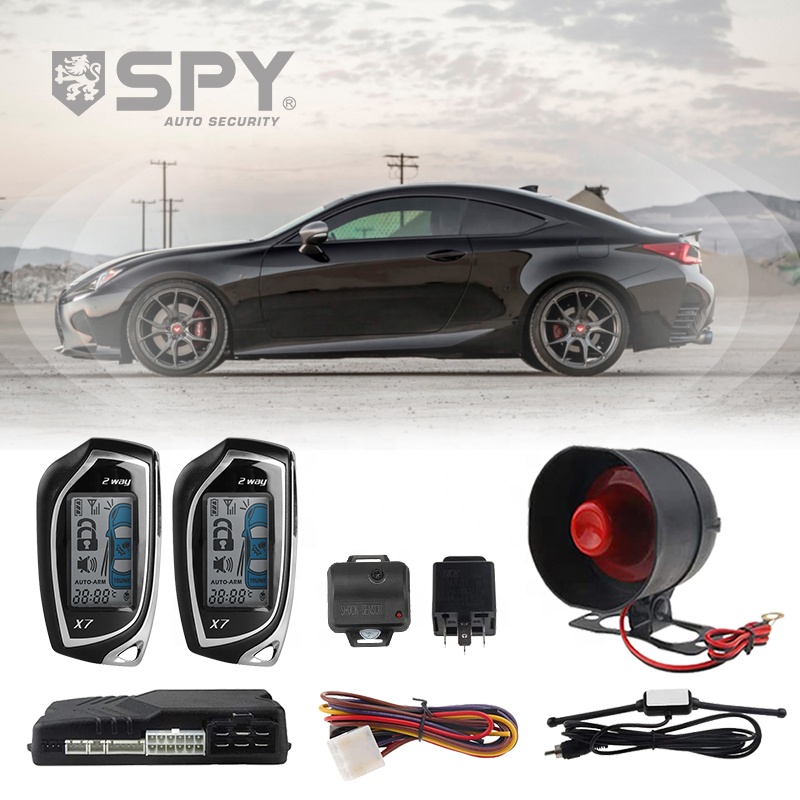 SPY 双方向 LCD カーアラームシステム リモートスマートスタートエンジンキーレスエントリー