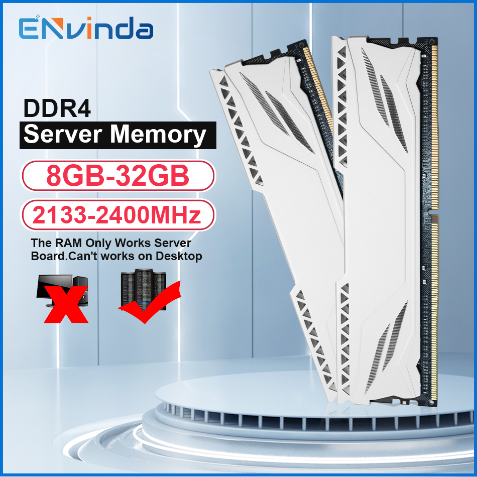 ENVINDA DDR4 サーバーメモリ RAM 8GB/16GB/32GB Registered ECC 2400MHz 2133MHz X99 マザーボード対応 - 2133P 2400T 2666V