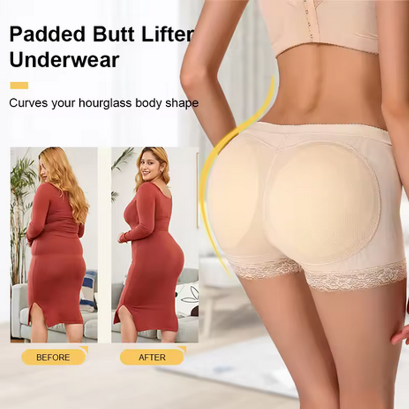 女性バットリフターパンティ偽尻ボディシェイパーパッド入り下着セクシーリフトバムハイウエスト Faja おなかコントロールヒップパンティー