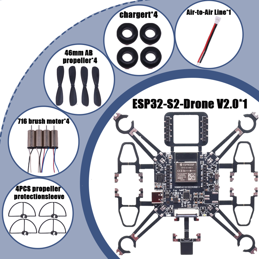 BCUBE ESP32-Drone V2.0 フライト コントロール オープンソース クアッドコプター ESP-Drone ドローン モデル Wifi リモコン Crazyflie