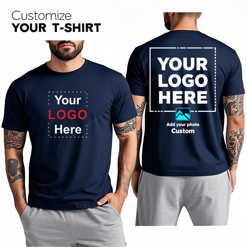 パーソナライズされたメンズ Tシャツカスタムテキストまたはここにあなたの写真綿快適なユニセックスオーダーメイド Tシャツ彼のためのプレゼント tシャツ