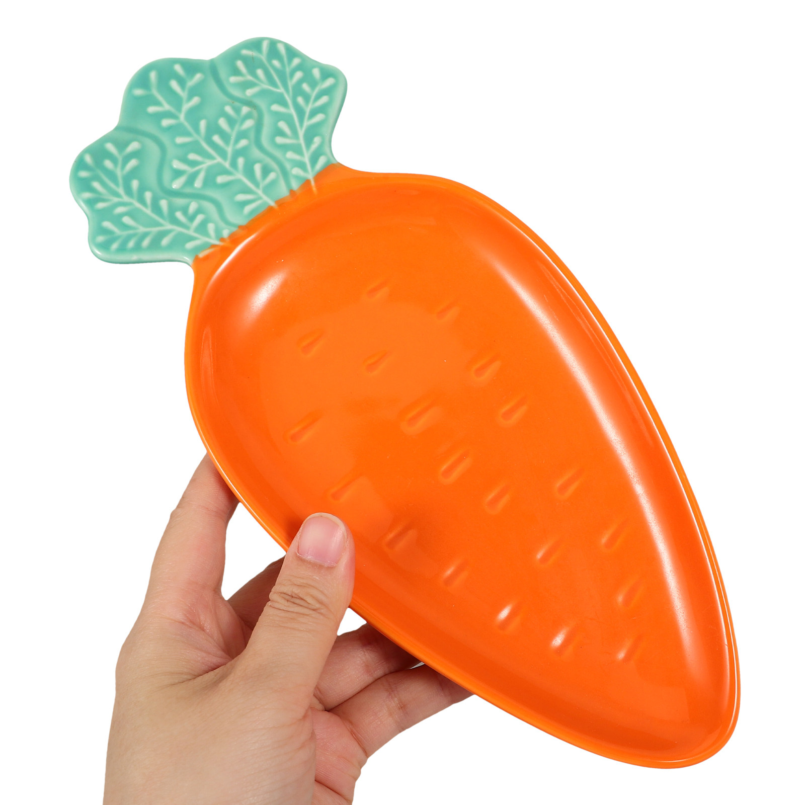 ニンジン型セラミックソース皿コンパクト磁器プレート醤油調味料用浸漬トレイニンジン型プレート