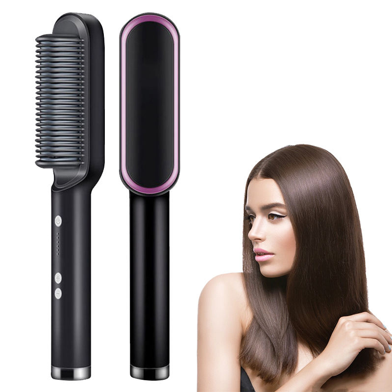 電気ヘアアイロンブラシプロのファッション高速加熱セラミックヘアアイロン