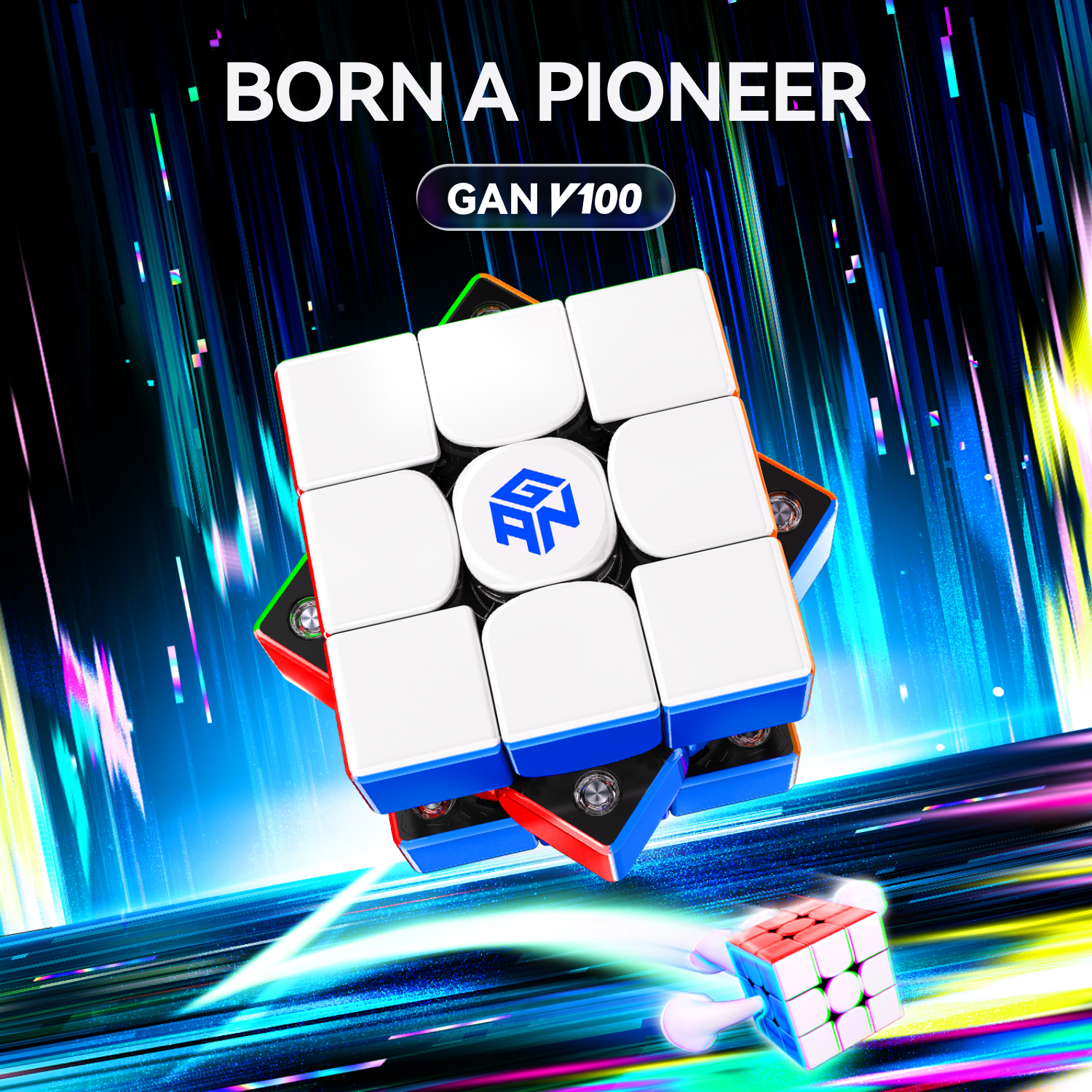 【JudyCube】GAN V100 Maglev UV 3X3 Magnetic Magic Cube Fidget Toys GAN V100 Leap Matte Year Of The Horse LE Cubo Magico