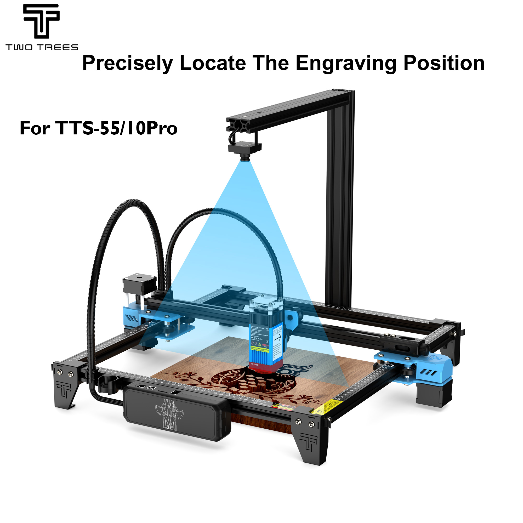 TWOTREES 500W カメラ TTS-55Pro TTS-10Pro レーザー彫刻機 LightBurn と互換性があり、精密およびバッチ彫刻 CNC ツールに対応
