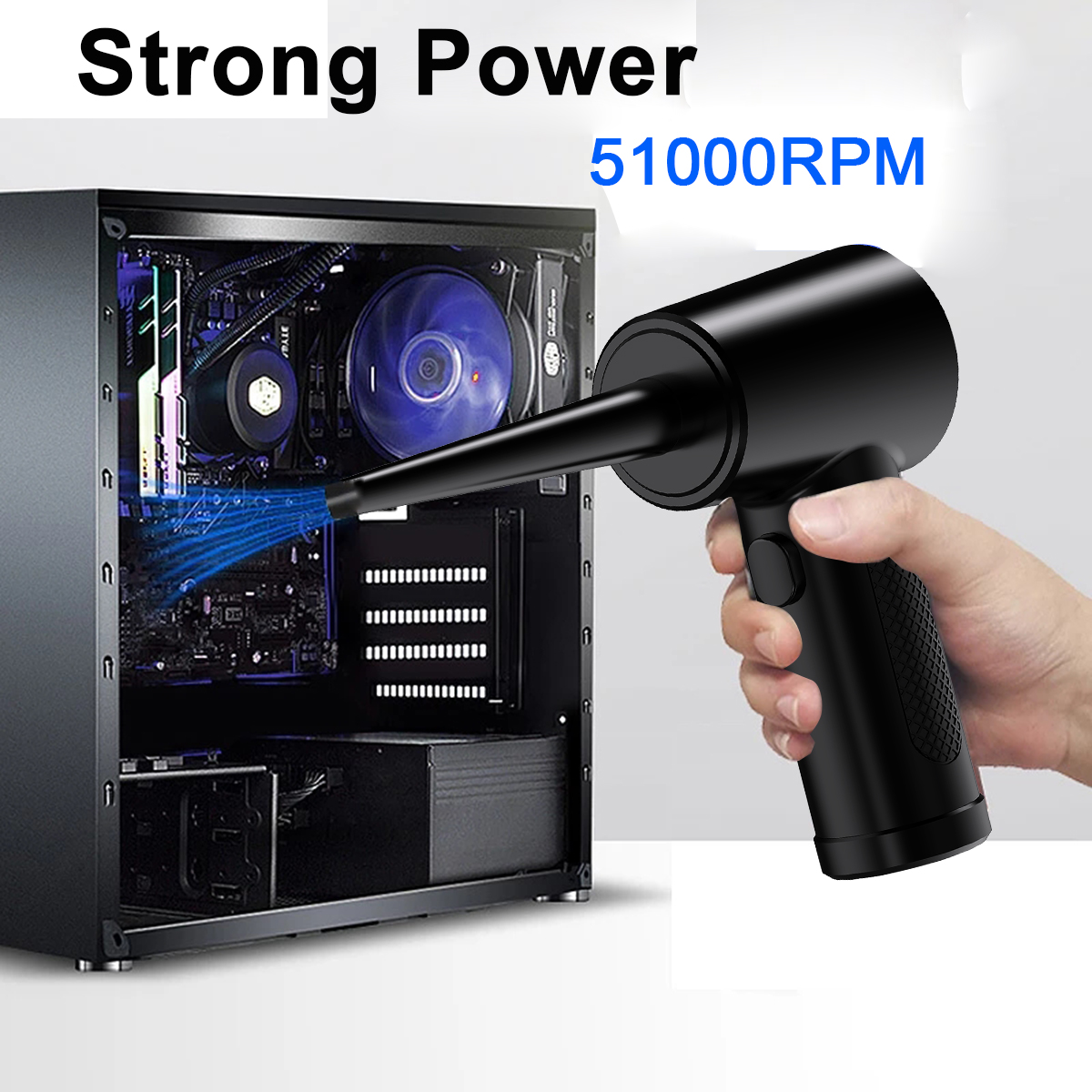 強力な電動エアダスターエアブロワーダスト吹きミニジェットファンカメラコンピュータ PC キーボード 56000 RPM エアダスター USB 充電