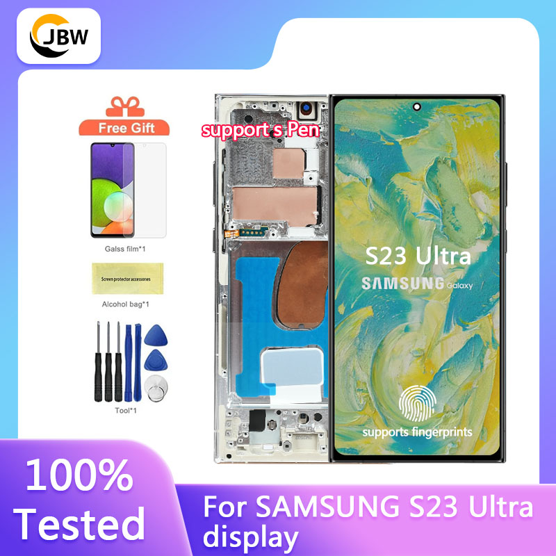 AMOLED Display for Samsung Galaxy S23 Ultra Screen Replacement S23 Ultra S908B 5G LCD Display with Fingerprint Support S Pen