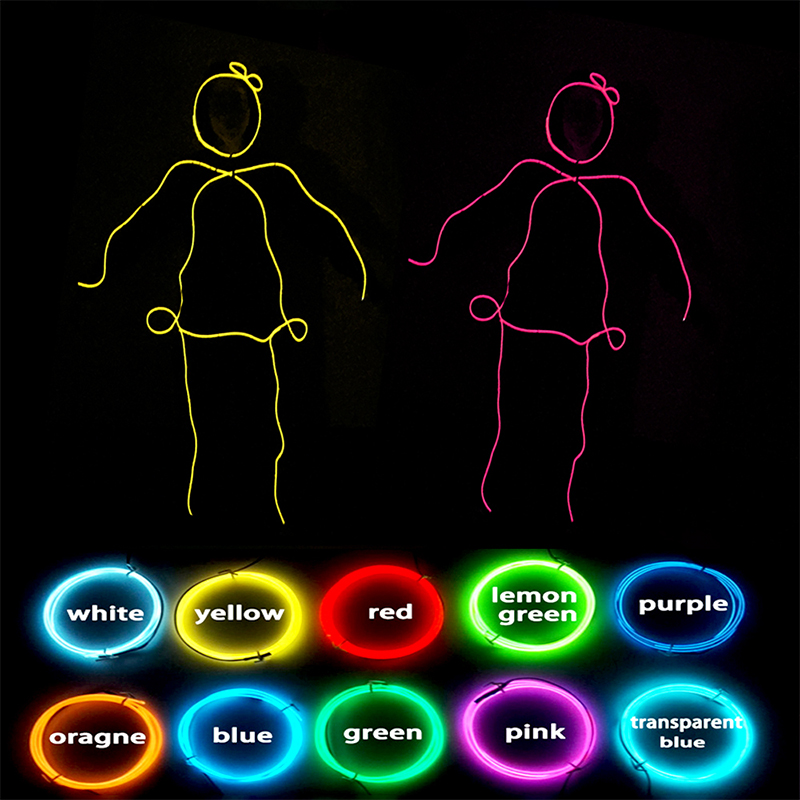 EL ワイヤーライトアップ MJ コスチューム DIY LED 光るファッションダンス衣装大人の夜のショーパフォーマンス発光衣類用品