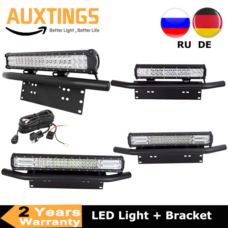 18 20 23in 126 ワット 288 ワット 324 ワット Led ライトバーブルバーフロントバンパーナンバープレートブラケット配線キット ATV 4WD 4x4 車