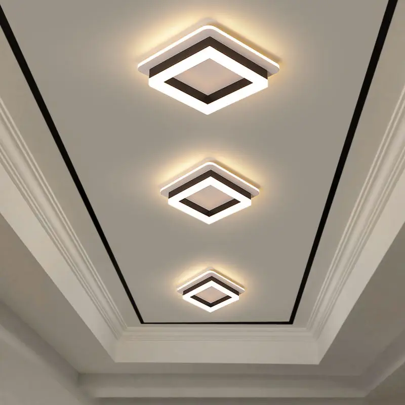 現代の LED シャンデリア屋内照明廊下廊下表面実装アクリルシーリングライト調光可能なランプ Lustres ホームデコ