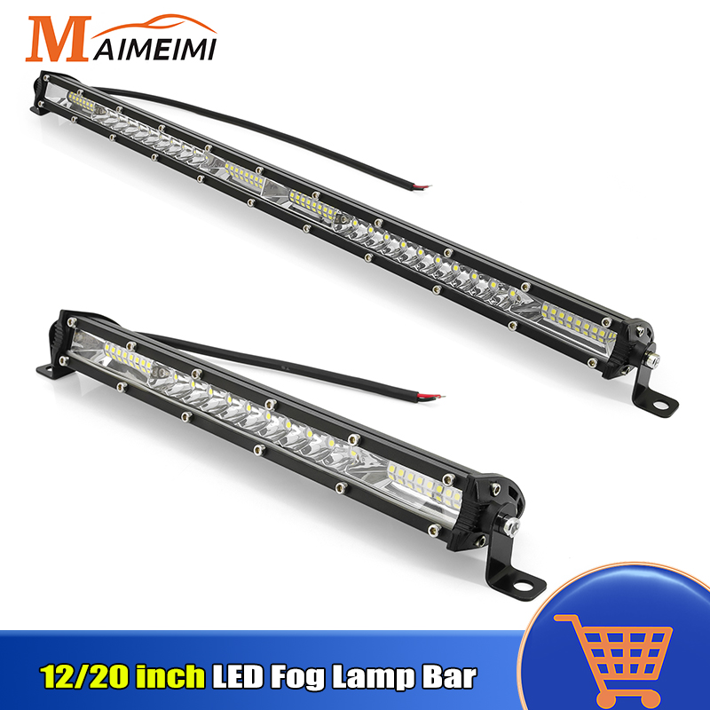 10 20 インチ車のライトバーフラッドドライビングライト 12V 24V LED ワークライトジープ ATV トラックトラクターオフロードワークランプ超高輝度