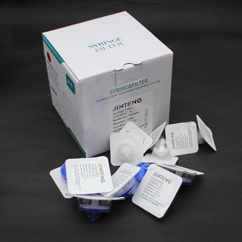 50個/箱 ラボ用 0.22μm/0.45μm 滅菌シリンジフィルター ナイロン PES PTFE メンブレンフィルター