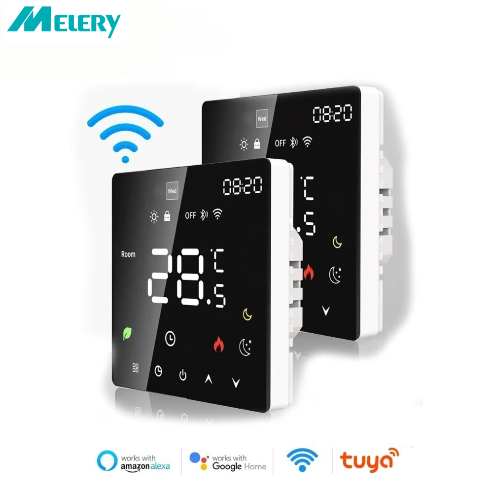 Melery Tuya WiFi スマート サーモスタット 温度コントローラー 床水ガス暖房ボイラー Alexa Google Home による音声制御