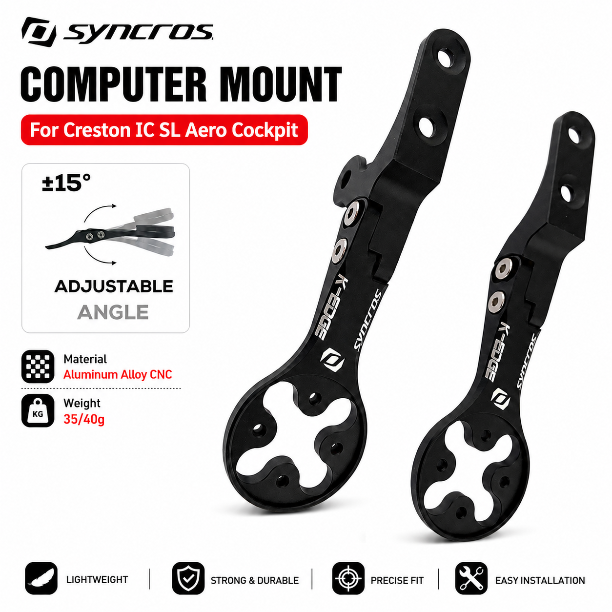 Syncros IC エアロフロントコンピューターマウント Gpro マウントスピードメーター GPS/ガーミン/ブライトン/ワフーインサート クレストン Ic Sl エアロコックピットに適合