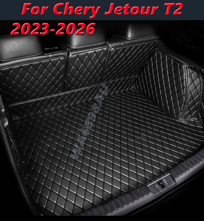 車のトランクマット奇瑞 Jetour T2 2023-2026 5 席オートインテリアアクセサリー抗汚れ耐久性のある革保護パッド