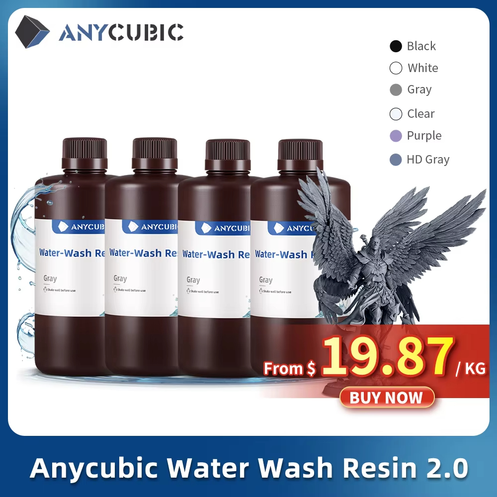 ANYCUBIC 水洗樹脂 4 KG 3D プリンタ用 405nm UV 樹脂 洗える 3D プリンタ樹脂 DLP 液晶プリンタ用 3D 印刷材料