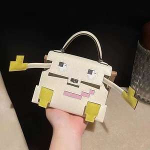 モザイク人形バッグ - Dole Picto 手作り・オーダーメイド 本革ミニクロスボディバッグ（レディース）