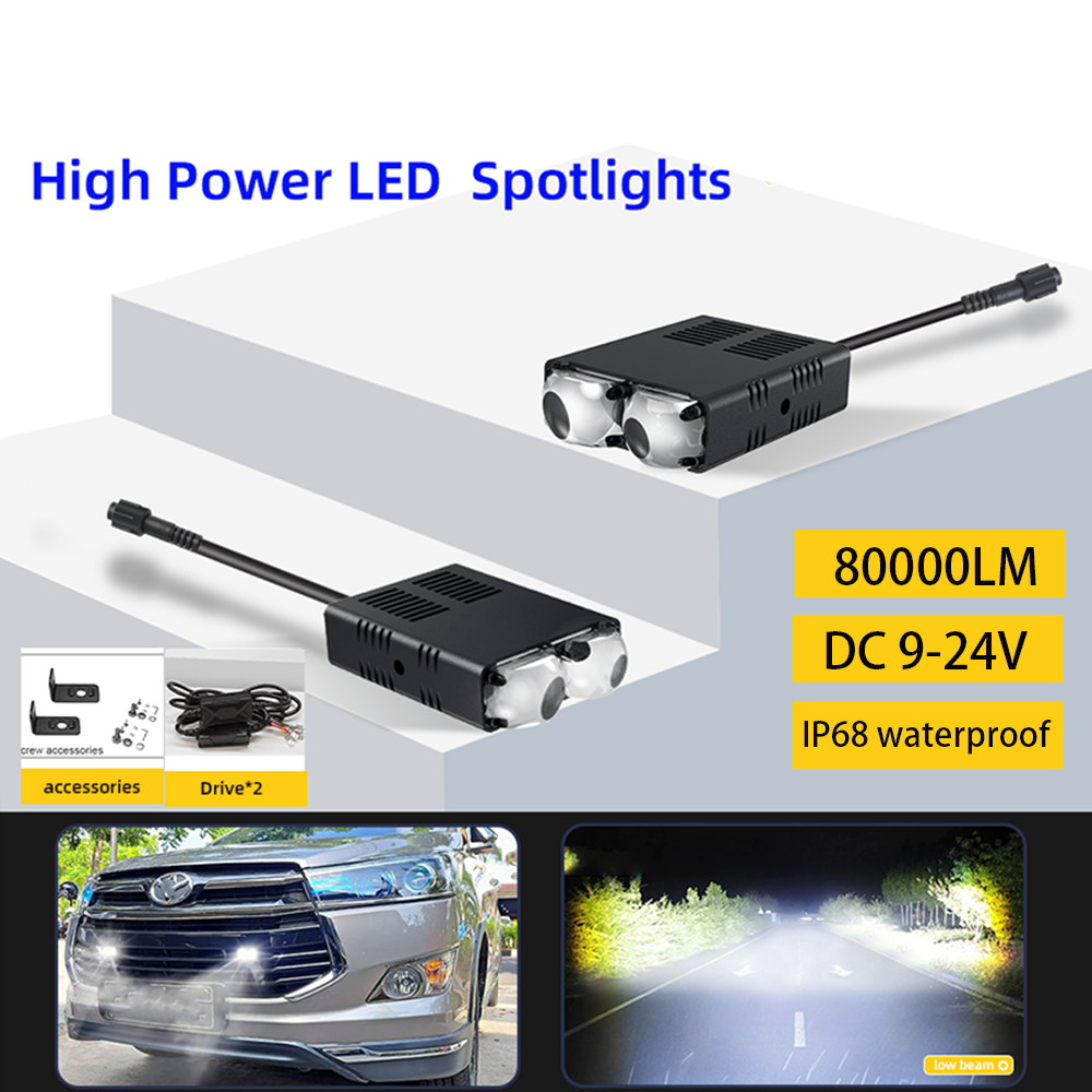 80 ワット LED 車グリルワークライトバー超高輝度ホワイト 6000 18K スポットライトオートバイ補助運転フォグランプ 12V