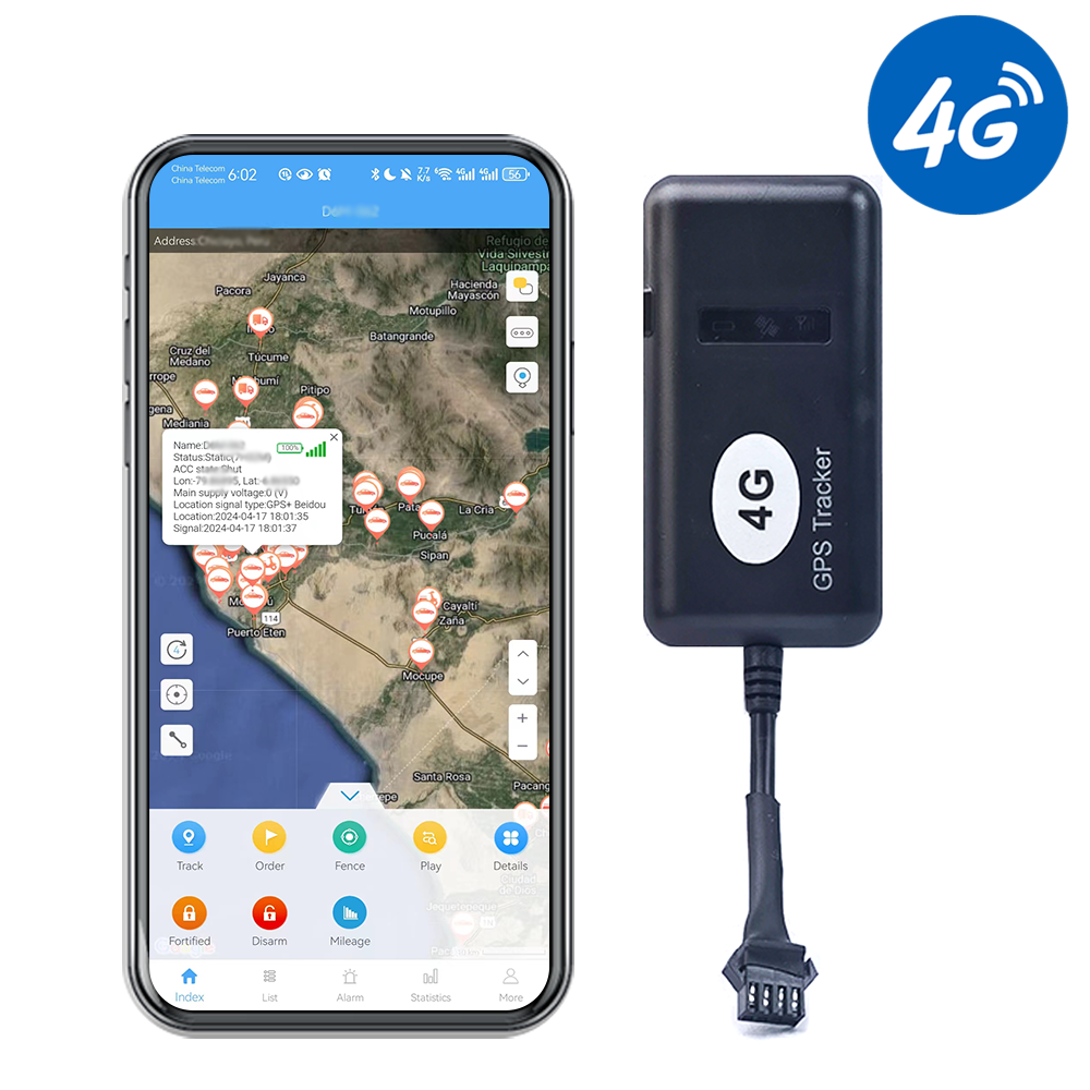 DAGPS Tracker 4G GT02 4pin GPS Sentinel - Ultra-Precise Position & Cut OFF Fuel /Stop Engine & Acceleration Alarm for Your Vehic