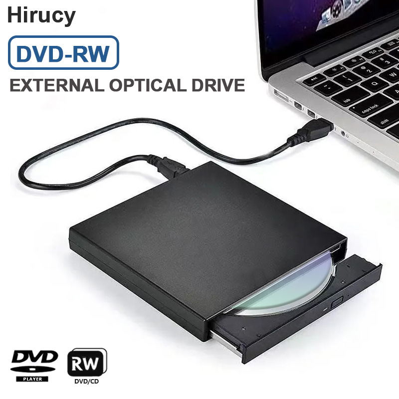 外付け CD DVD ドライブ USB 2.0 スリム外付け CD/DVD -RW ドライブ バーナー プレーヤー ラップトップ デスクトップ PC Windows 用