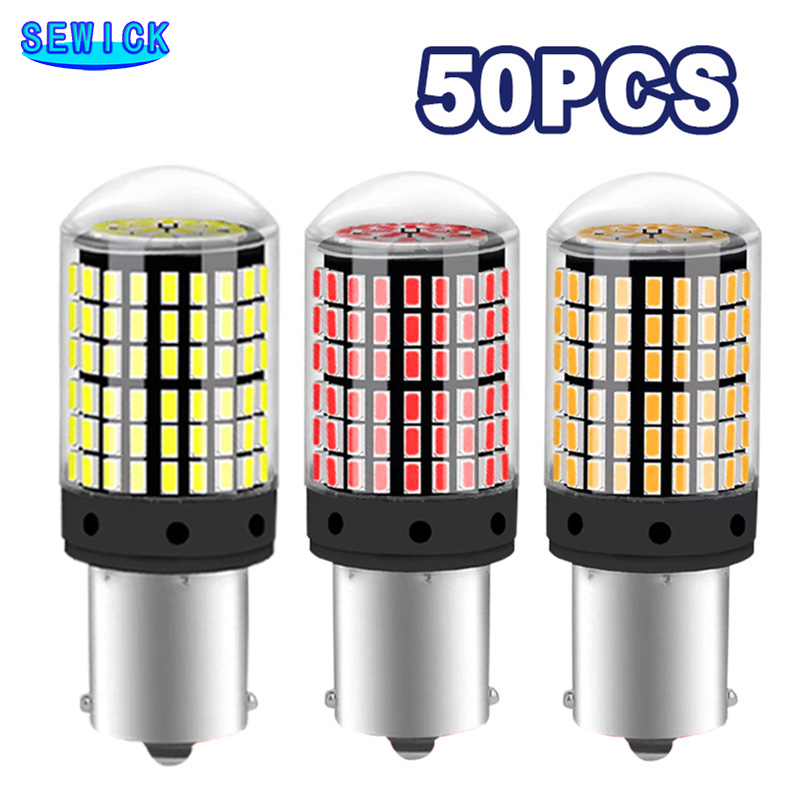 50 個 BA15S 1156 BAU15S PY21W T20 7443 W21/5W P21/5W BAY15D 1157 3157 P27/7W LED リバースブレーキライト LED 信号ランプ車のライト