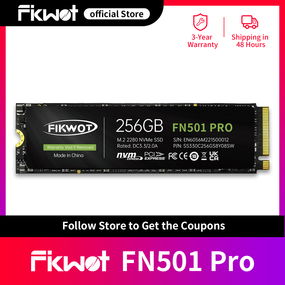 Fikwot FN501 Pro SSD PCIe 3.0x4 256GB 512GB 1TB 2TB M.2 NVMe 3200MB/s 3D NAND 内蔵ソリッドステートドライブ ラップトップ PC デスクトップ用