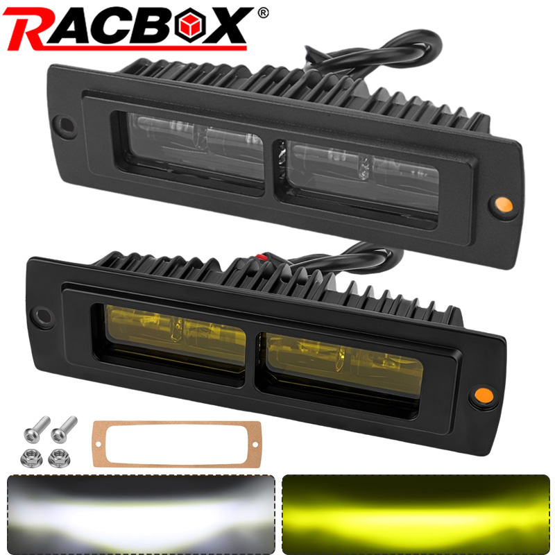 7 インチ 6D フラッシュマウント LED ライトバーポッドワークライトドライビングライトフォグランプリバースライトオフロードトラック SUV 4x4 ATV UTV