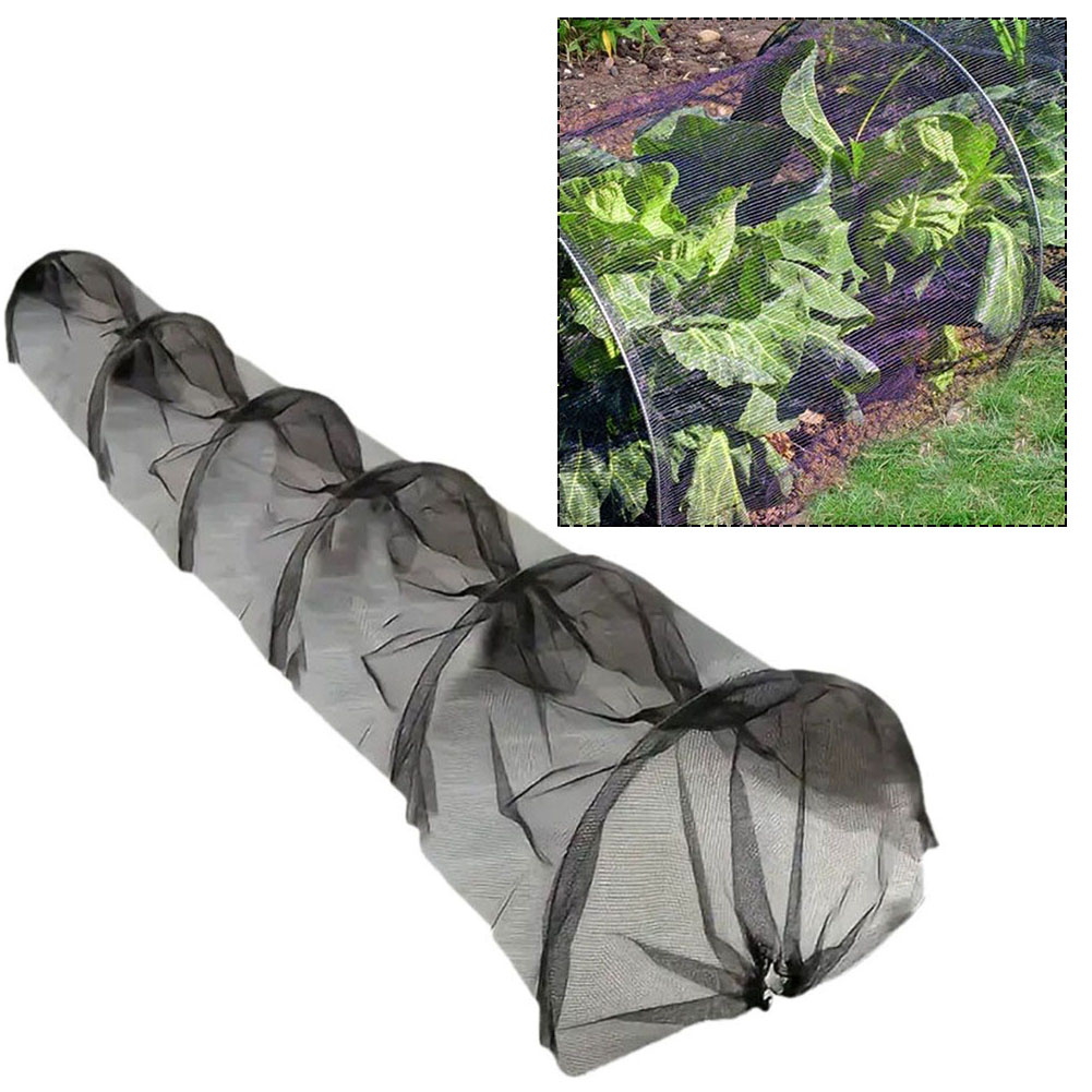 1 個植栽トンネル農業ブラックメッシュ植栽トンネルプラスチックカバー野菜植物保護ガーデンツール部品