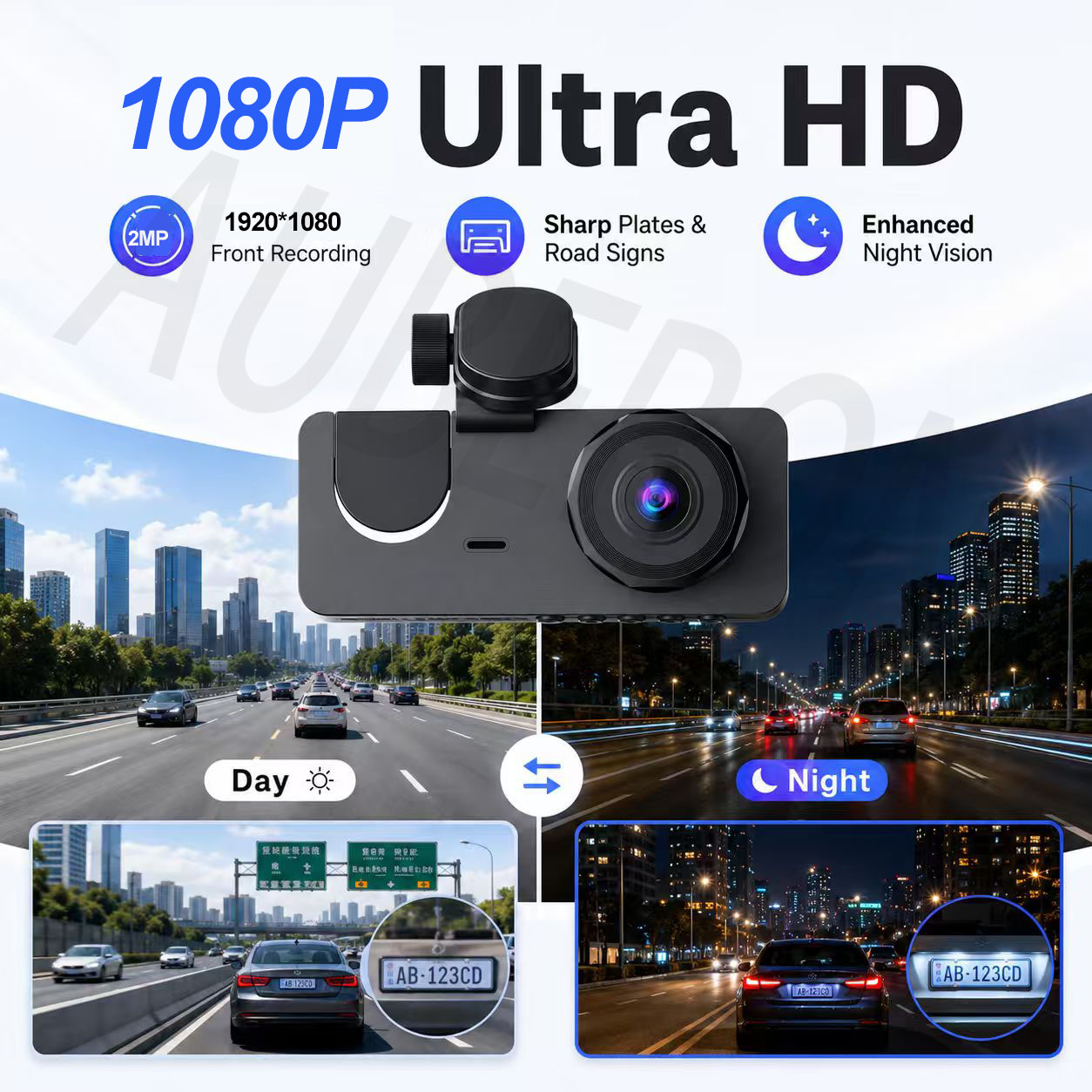 ダッシュカム 2/3 レンズチャンネル車録画 WiFi DVR HD 1080P ビデオフロント内蔵およびリアカメラ W/IR ナイトビジョンカーアクセサリー