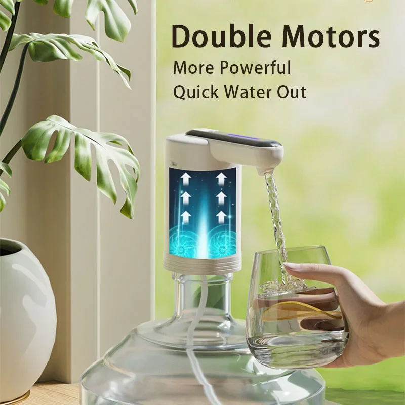 ダブルポンプ強力な自動ウォーターディスペンサーポータブル水ガロンボトルスイッチポンプ USB 充電家庭用キッチンオフィス