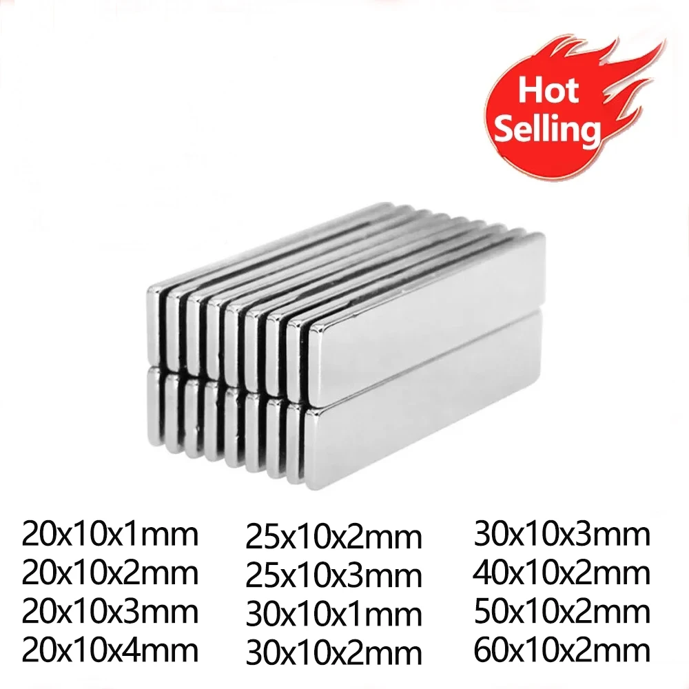 20x10x1 20x10x2 30x10x2 40x10x2 50x10x2 60x10x2 正方形マグネット 30x10x3mm 冷蔵庫、オフィス、DIY用