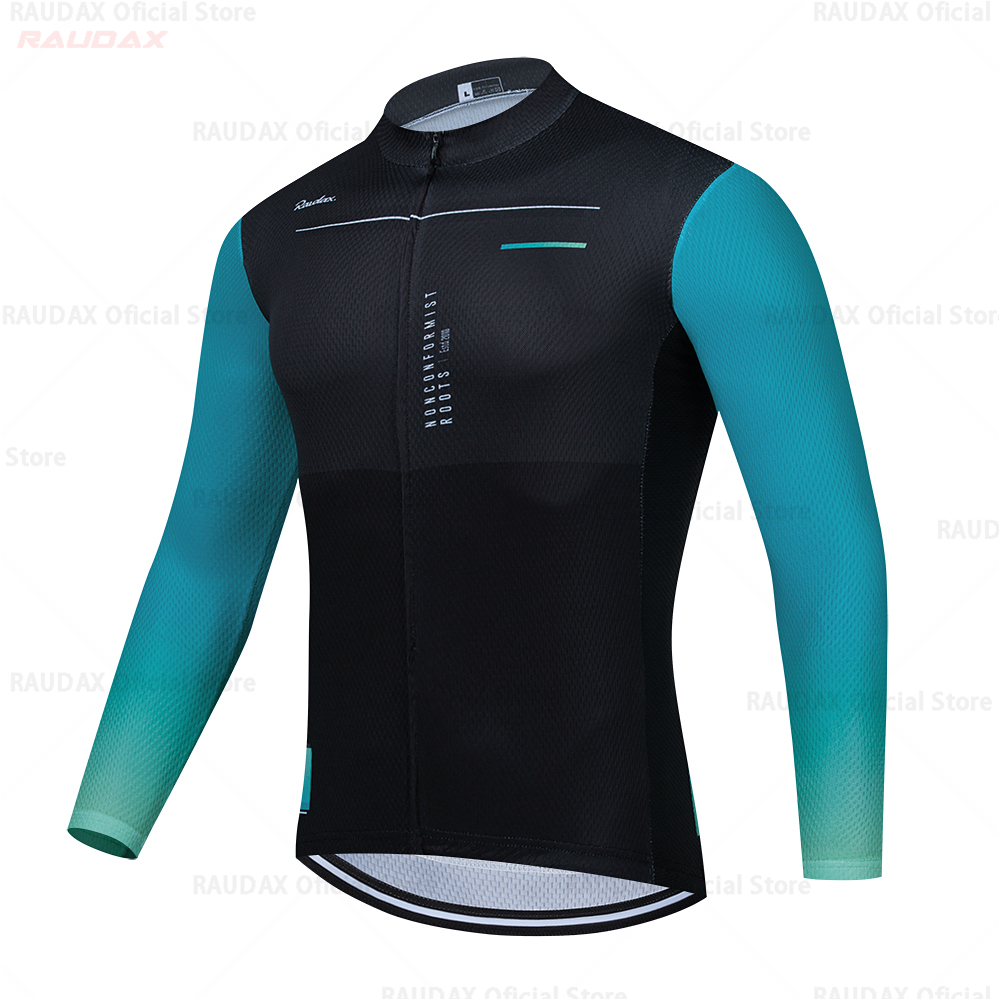 RAUDAX 2026 メンズ長袖サイクリングジャージ Mtb サイクリング服通気性自転車マイヨ Ropa Ciclismo スポーツウェア自転車服