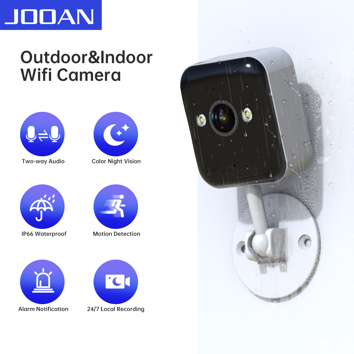 JOOAN 1080P Wifi IP カメラ屋外 5X ズームモーション検出双方向オーディオミニセキュリティカメラ屋内ベビーモニター