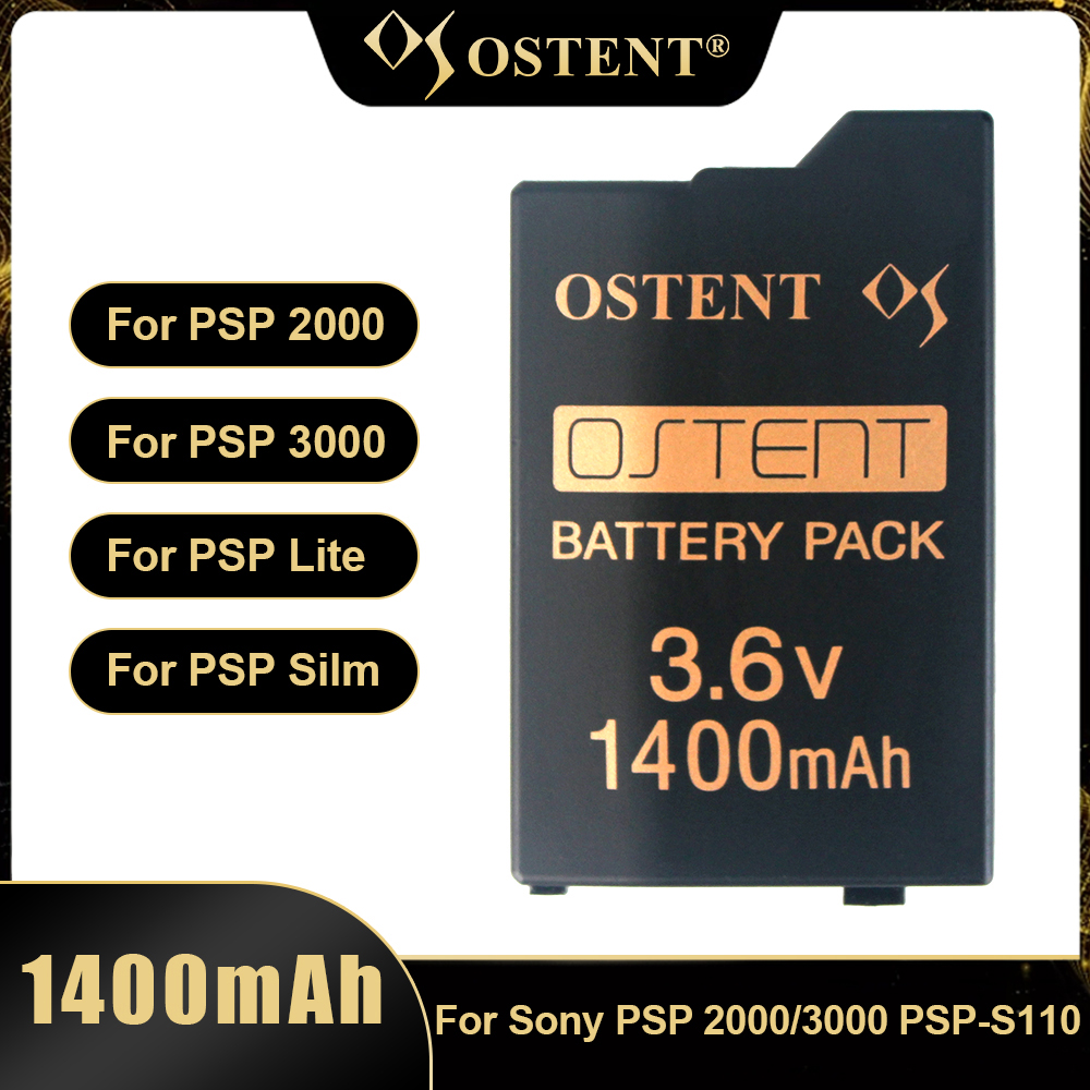 OSTENT 3.6V 1400mAh 1800mAh 充電式リチウム電池交換用実容量 Sony PSP 2000/3000 PSP-S110 ゲームパッド用